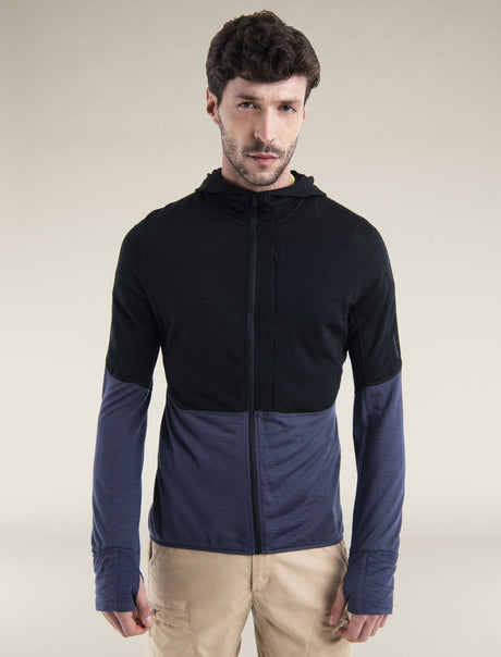 Icebreaker Merino Blend 200 Realfleece™ Descender Long Sleeve Zip Hoodie (Men's) Icebreaker