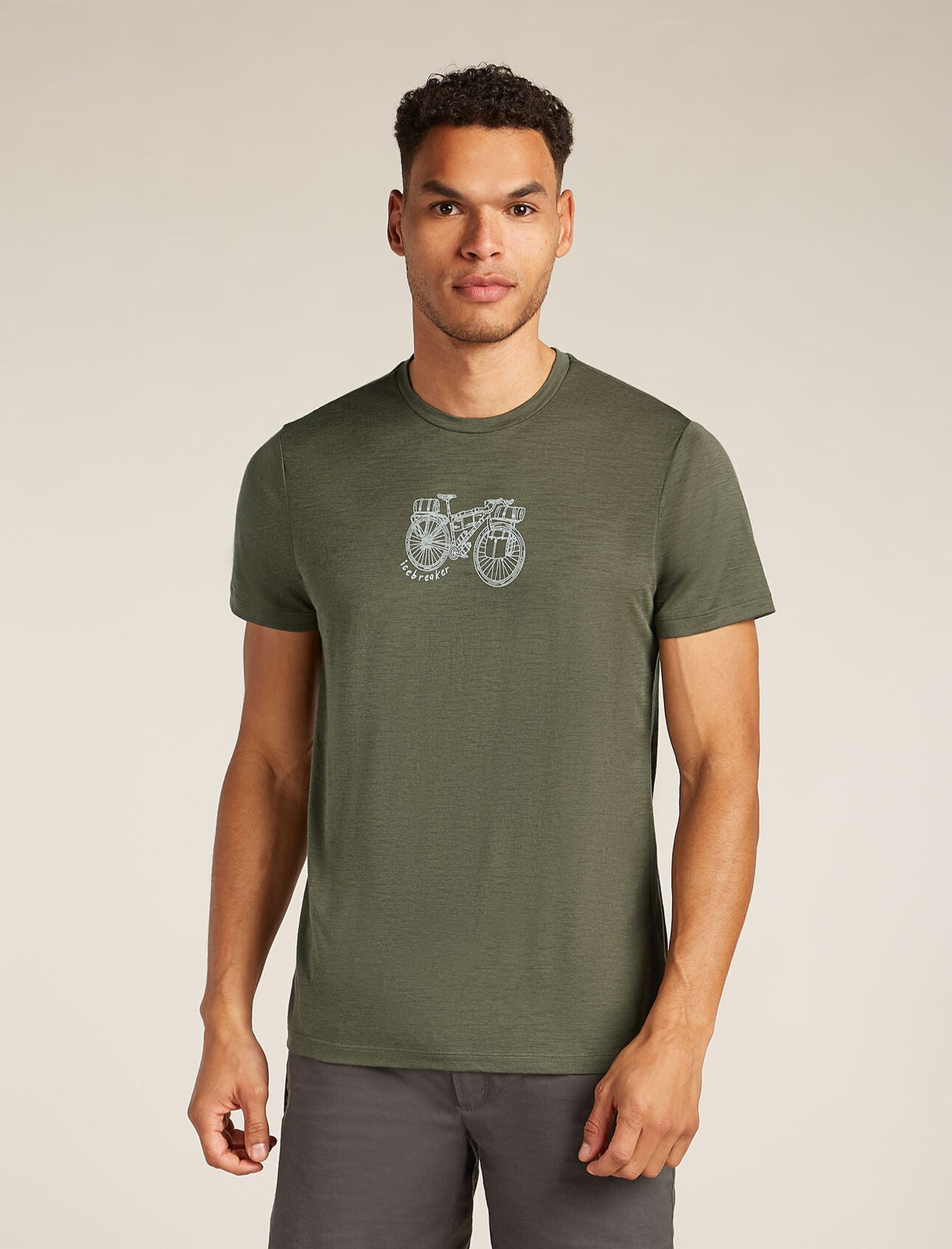 Icebreaker Merino 150 Tech Lite Short Sleeve T-Shirt (Men's) - Adventure Ride - Loden