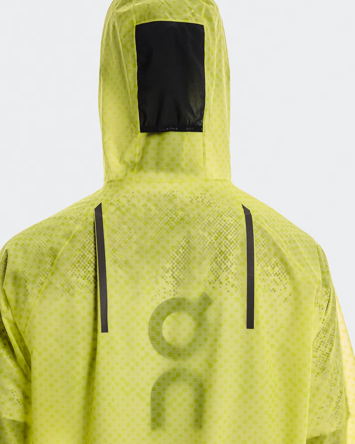 Yellow raincoat with black accents on a white background - On Ultra Jacket (Men's) - Limelight/Lime