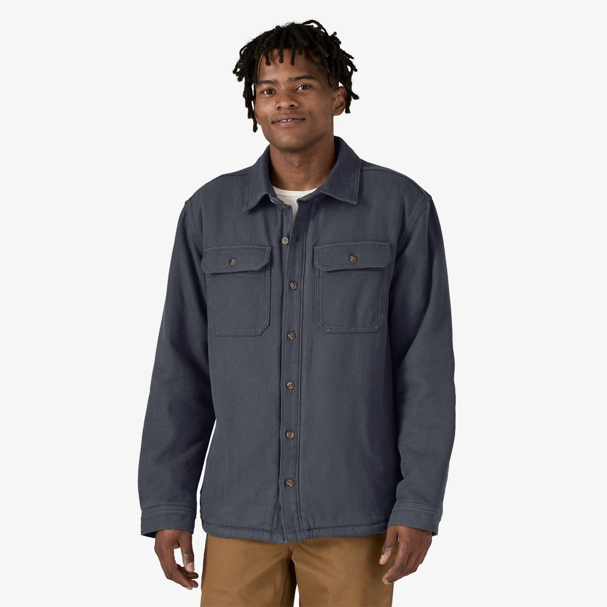 Patagonia Pile-Lined Fjord Loft Shirt Jacket (Men's) - Smolder Blue