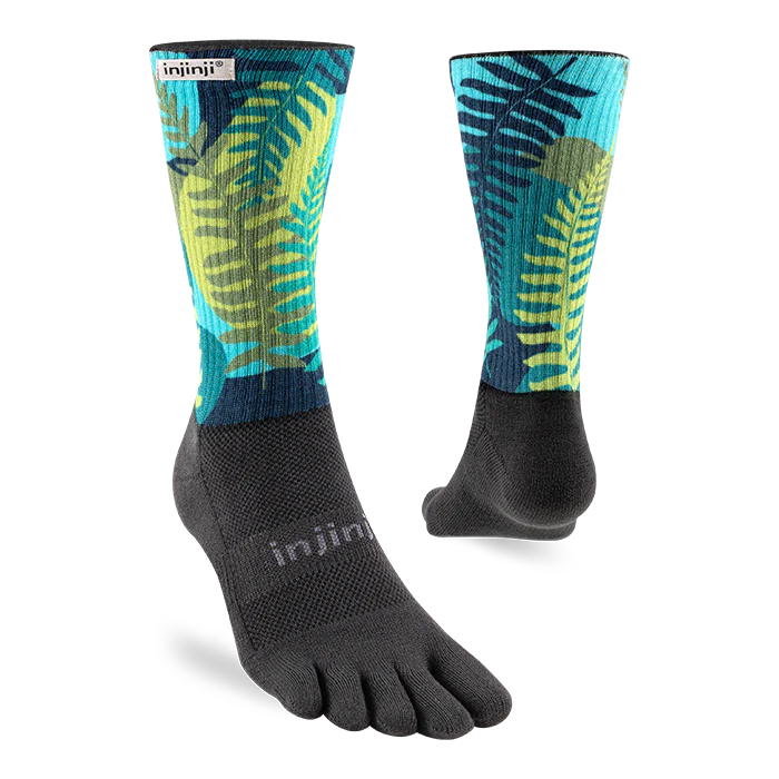 Injinji Spectrum Trail Midweight Crew Socks (Unisex) - Jungle