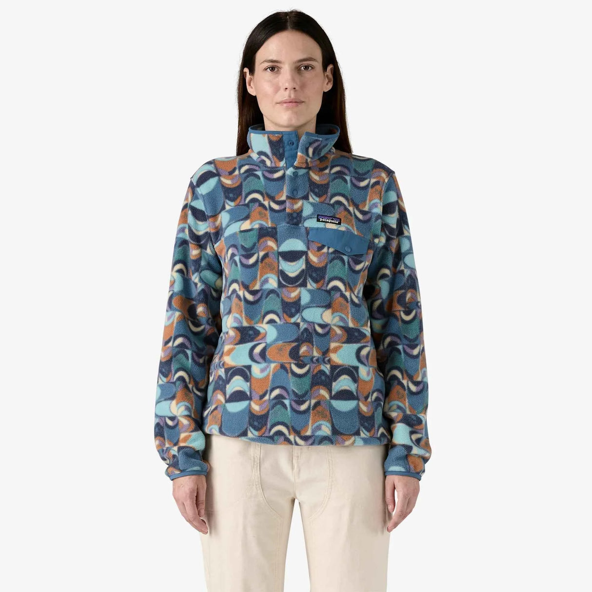 Patagonia Lightweight Synchilla® Snap-T® Fleece Pullover (Women's) - Swallowtail Geo Still Blue