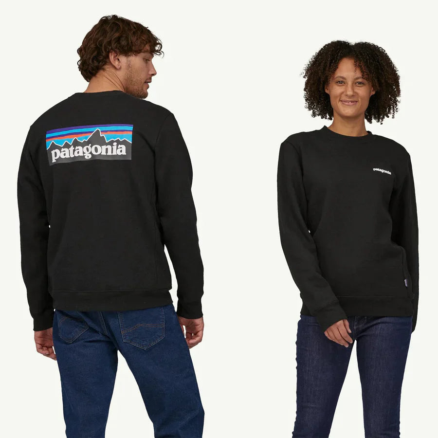 Patagonia P-6 Logo Uprisal Crew Sweatshirt (Unisex) - Black - Find Your Feet Australia Hobart Launceston Tasmania