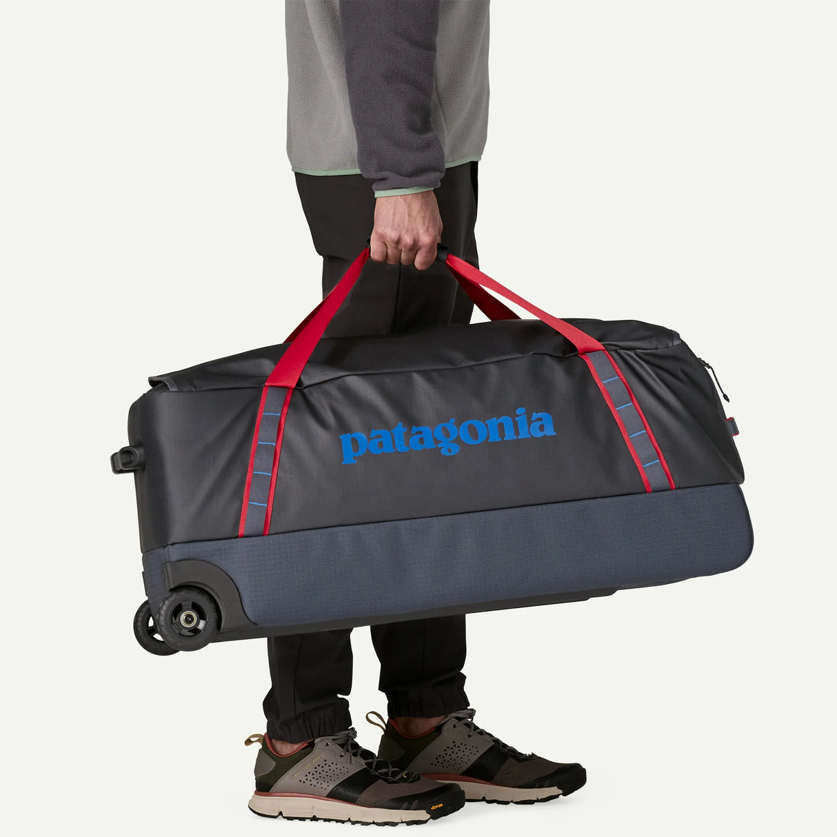 Patagonia Black Hole Wheeled Duffel 100L - Smolder Blue w/Amanita Red - Navy - Smoulder