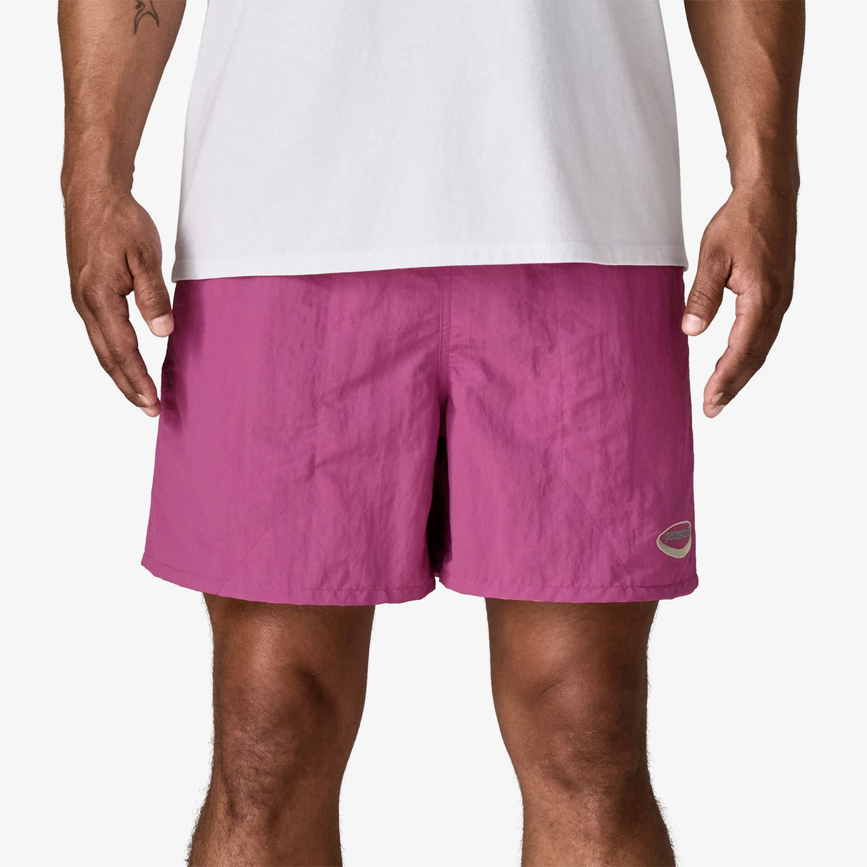 Patagonia Baggies Shorts 5" (Men's) - '95 Oval Logo: Faded Magenta