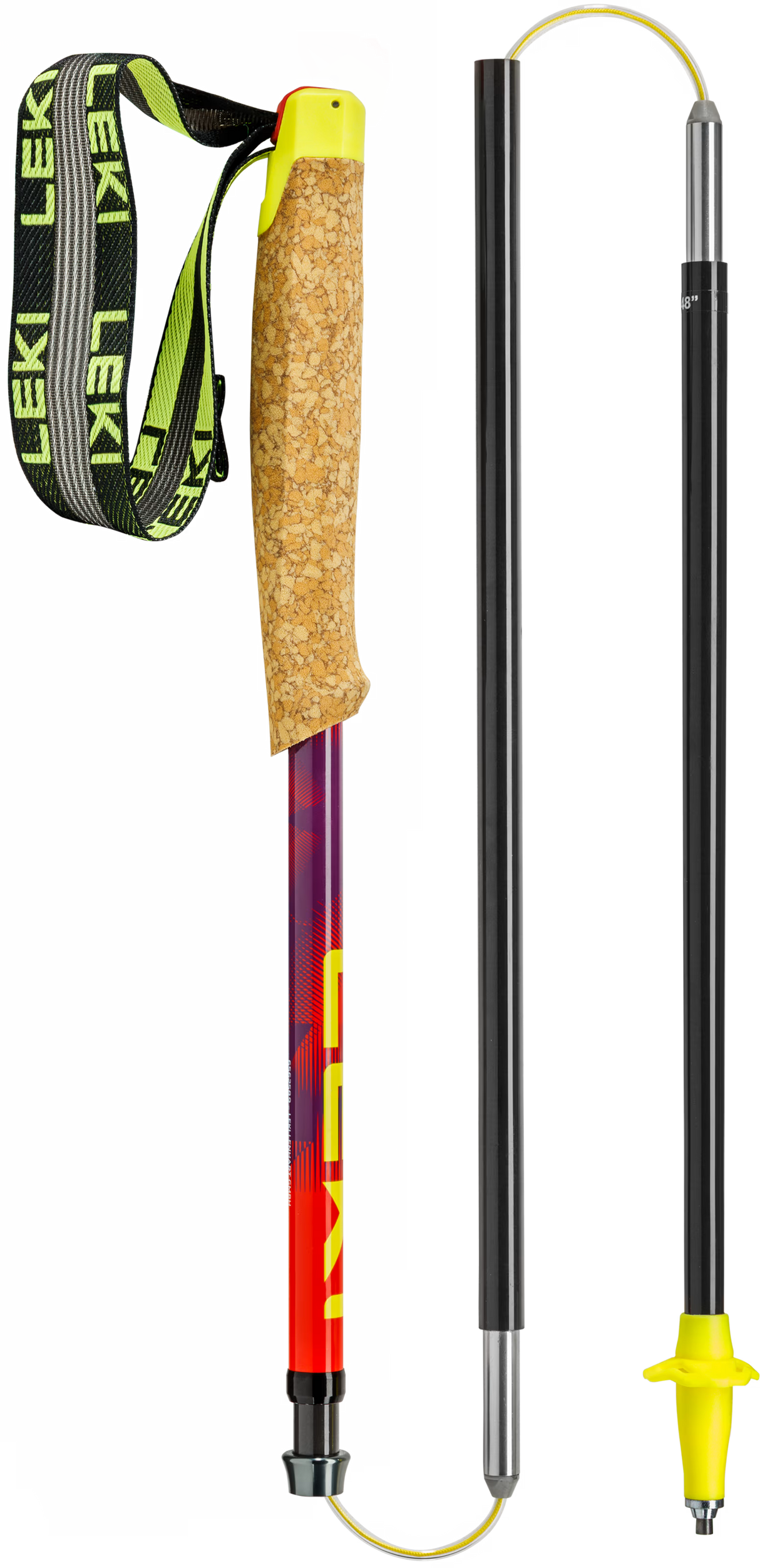Leki Leki Neotrail Pro FX.One Superlite Trail Running Poles - Bright Red/Violet/Neon Yellow