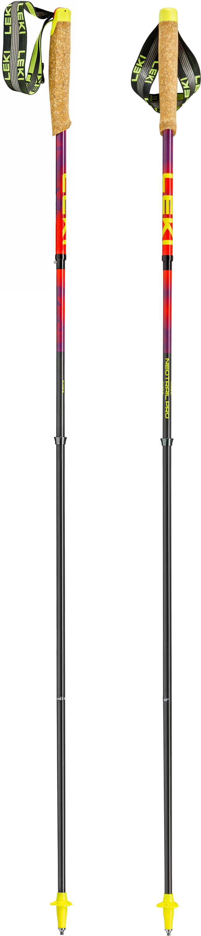 Leki Leki Neotrail Pro FX.One Superlite Trail Running Poles - Bright Red/Violet/Neon Yellow