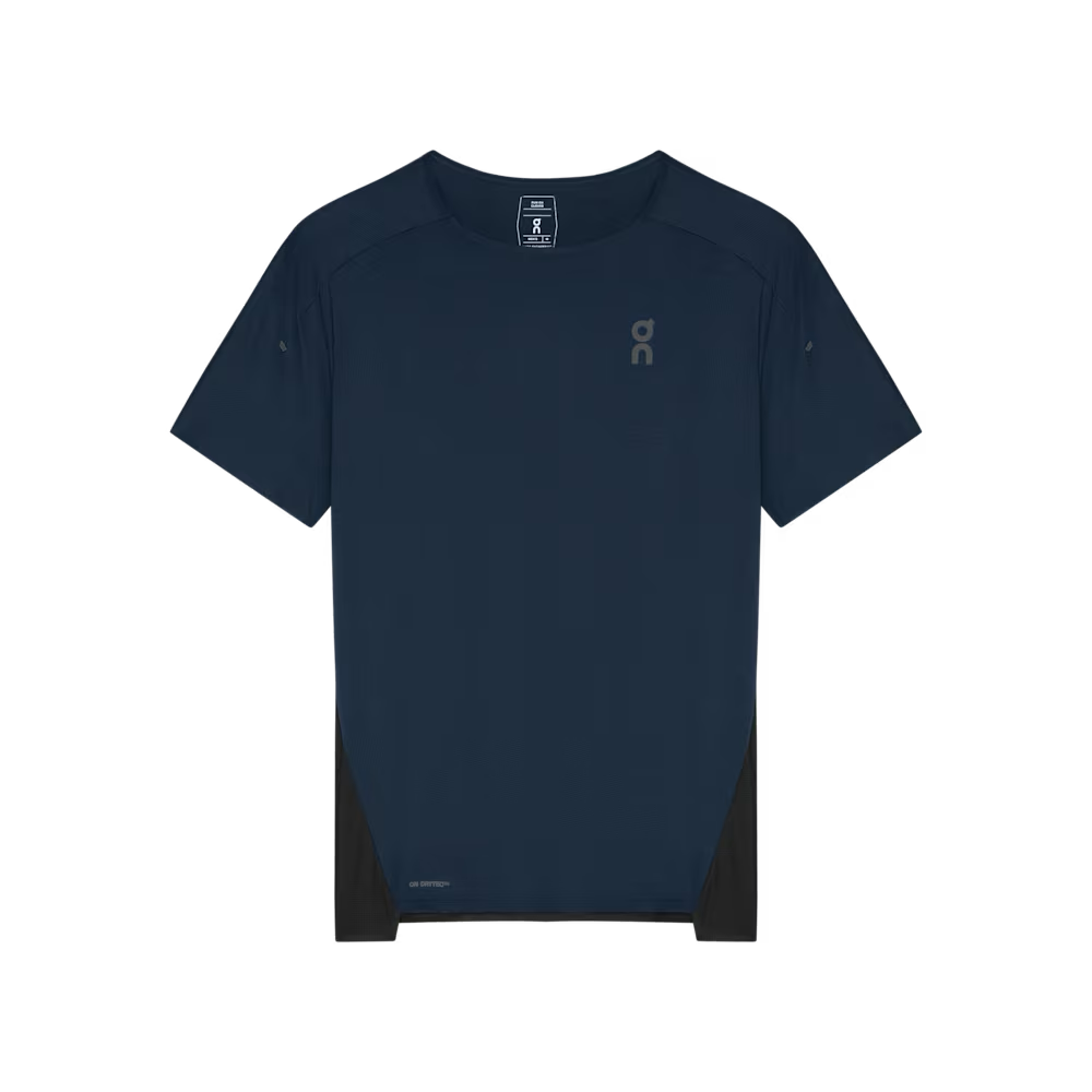 Navy blue t-shirt with a brand logo on a white background - On Performance-T (Men's) - Navy/Black