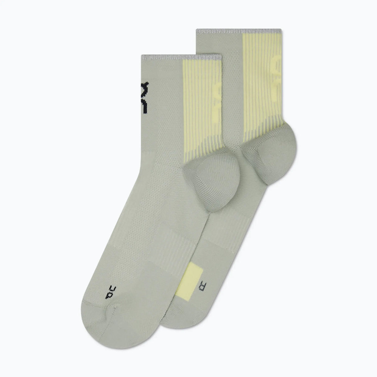 On Performance Run Sock Mid (Unisex) - Tin/Lemonade - Green