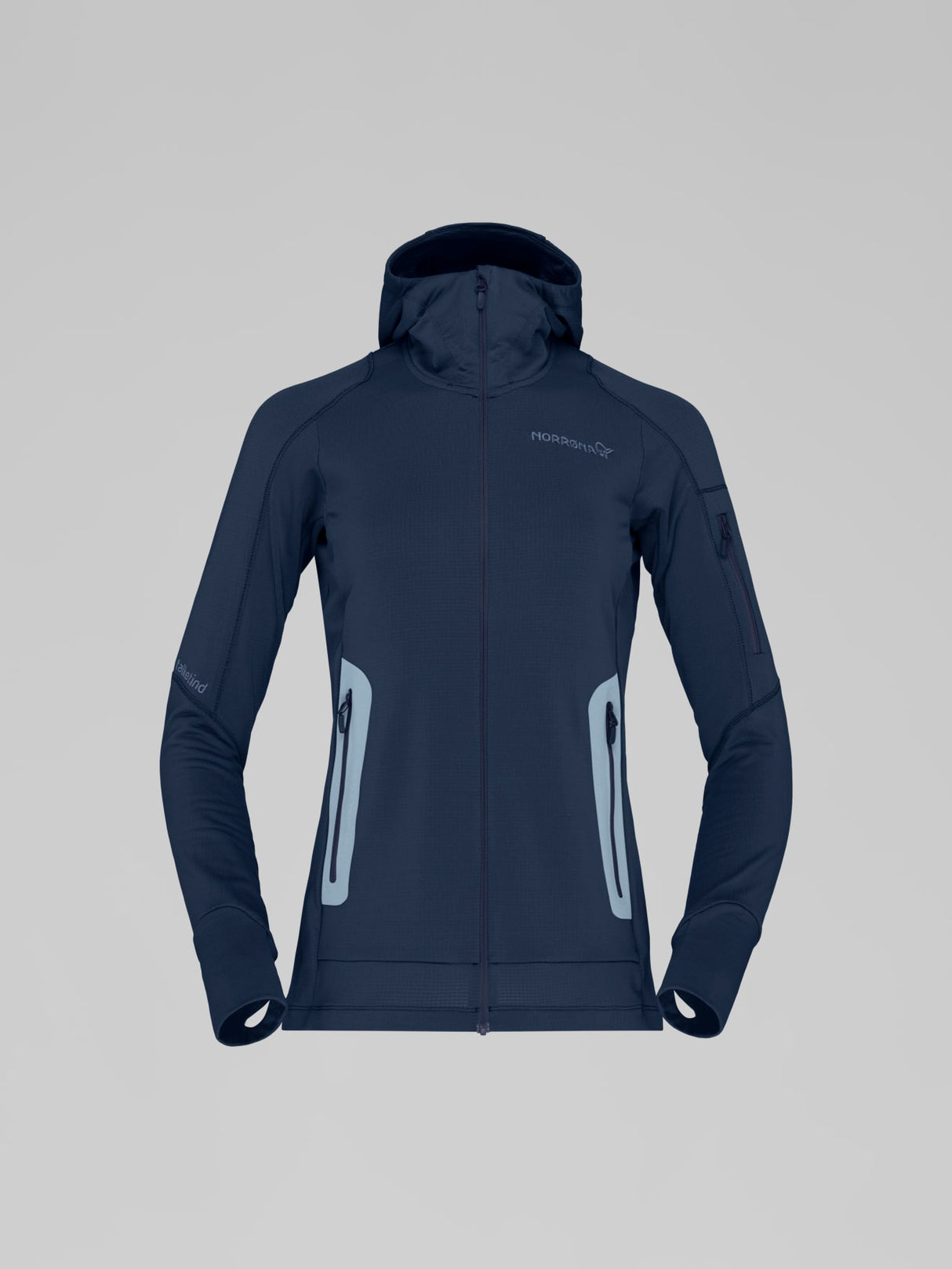 Norrøna Falketind Power Grid Zip Hood (Women's) - Hoodie - Hoody - Hooded - Jacket - Indigo Night - Blue