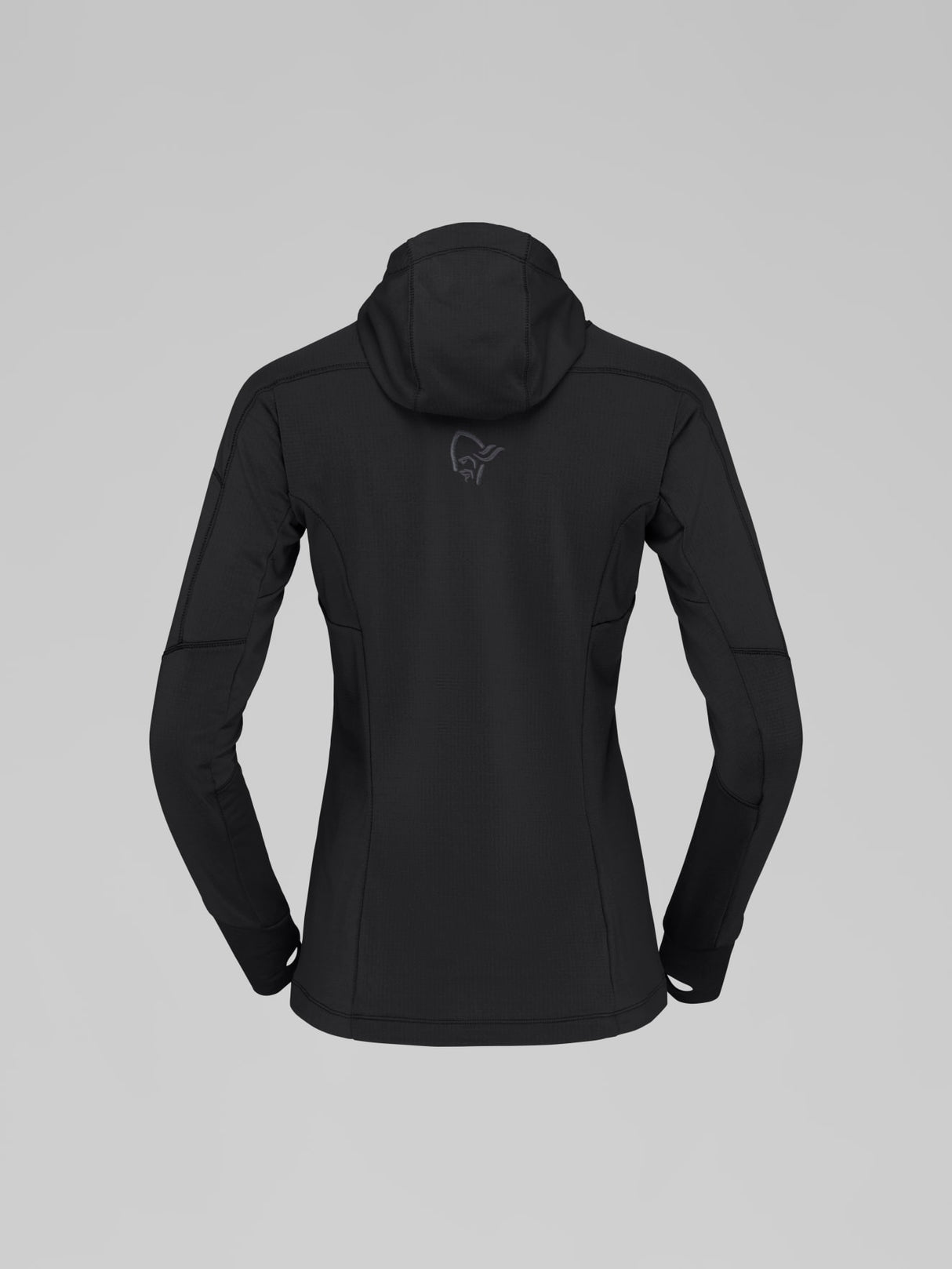 Norrøna Falketind Power Grid Zip Hood (Women's) - Hoodie - Hoody - Hooded - Jacket - Caviar - Black