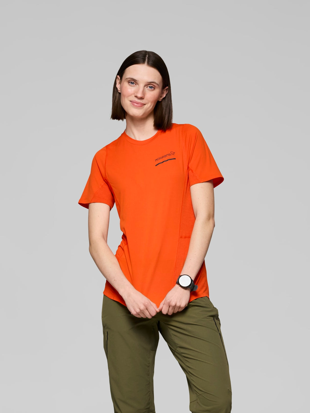 Norrøna Senja Equaliser Lightweight T-Shirt (Women's) - Tee Shirt - Arednalin - Orange - Red