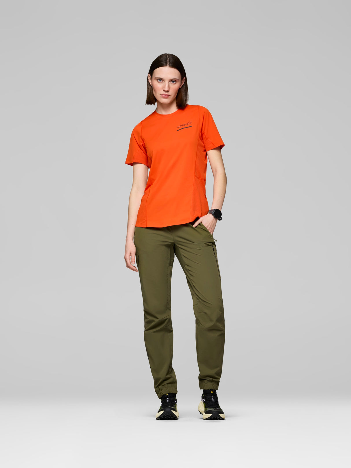 Norrøna Senja Equaliser Lightweight T-Shirt (Women's) - Tee Shirt - Arednalin - Orange - Red