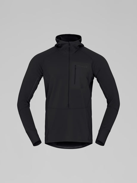 Norrøna Senja Warm1 Hood (Men's) - Hooded - Hoody - Hoodie - Pullover - Sweater - Jumper - Caviar - Black