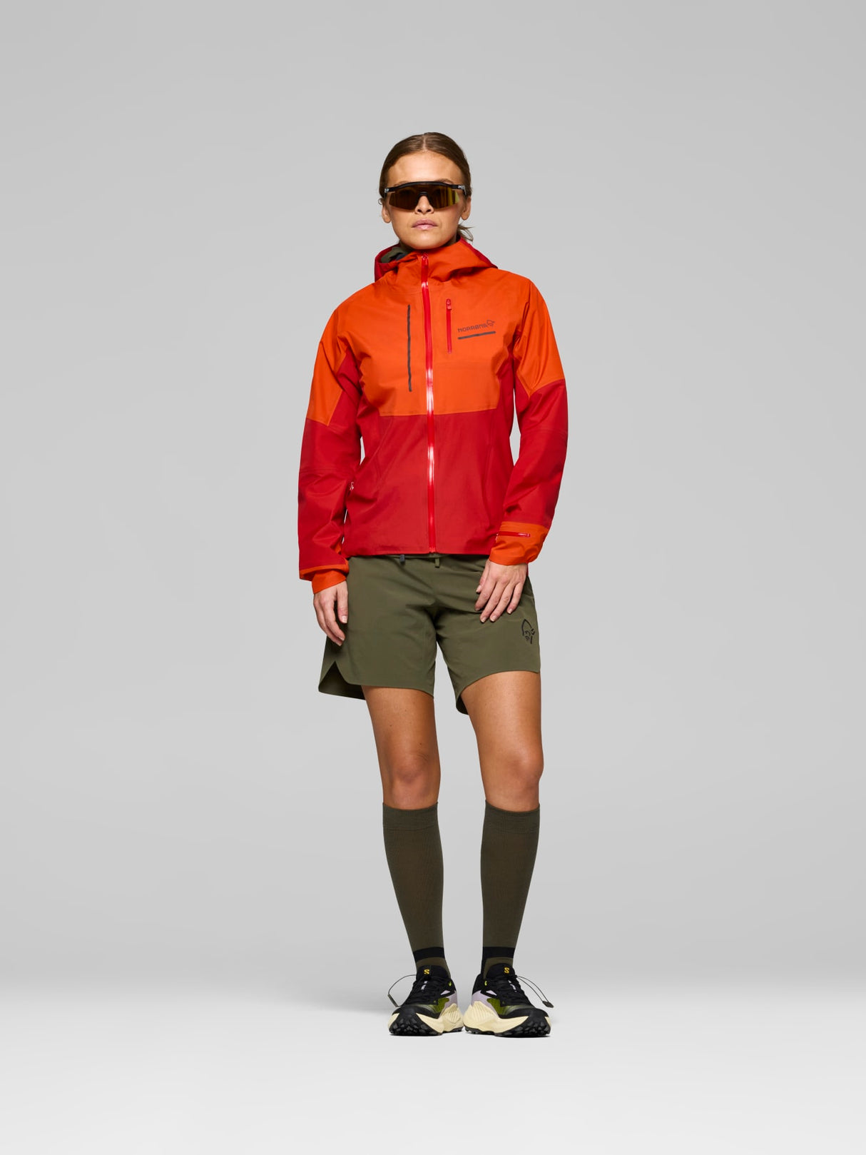 Norrøna Senja GORE-TEX Jacket (Women's) - Rain Jacket - Waterproof Jacket - Arednalin - Red - Orange