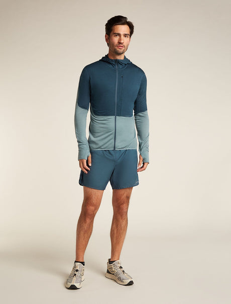 Icebreaker Merino Blend 200 Realfleece™ Descender Long Sleeve Zip Hoodie (Men's) Icebreaker