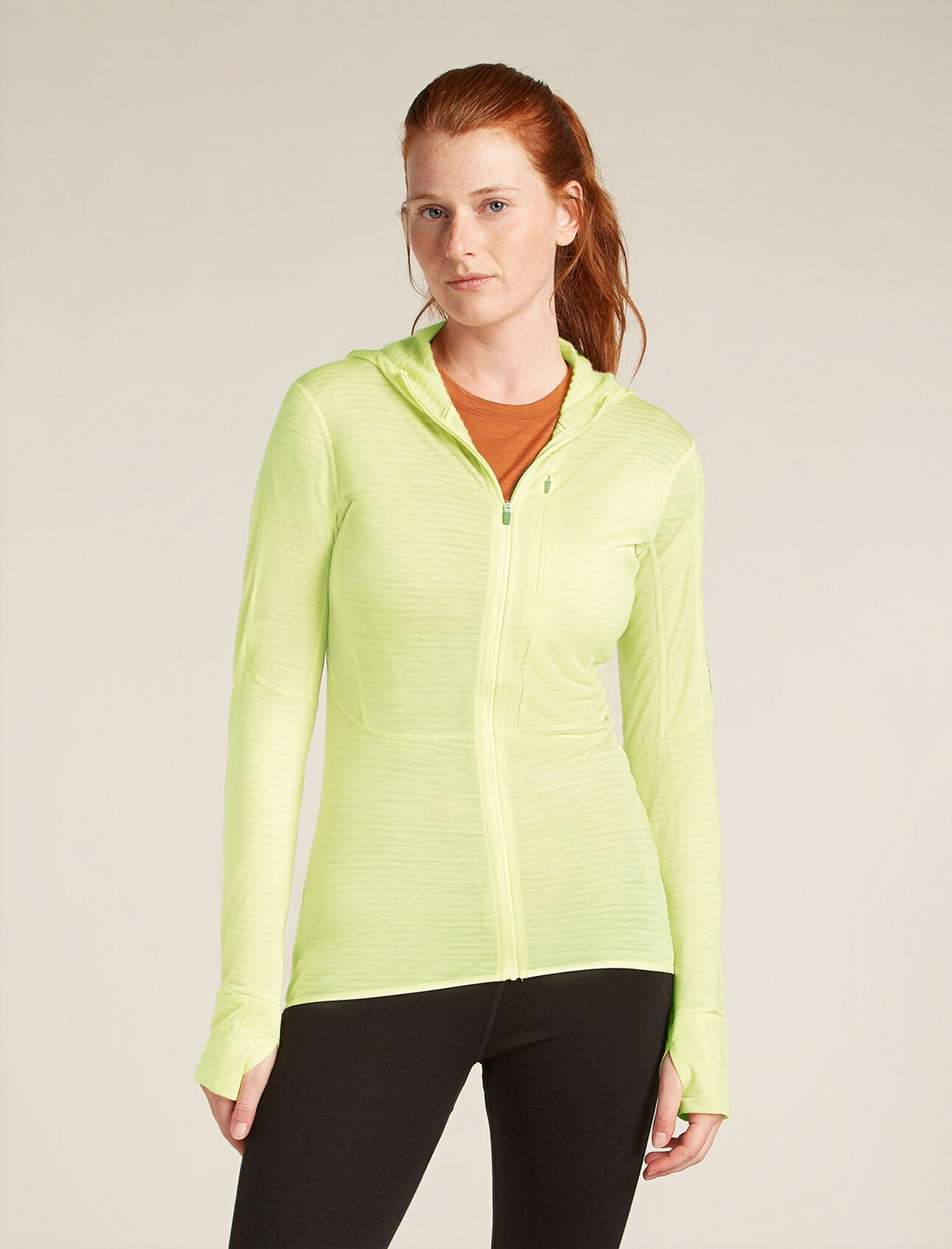 Icebreaker Merino Blend 200 Realfleece Descender LS Zip Hoodie (Women's) - Citrine Icebreaker