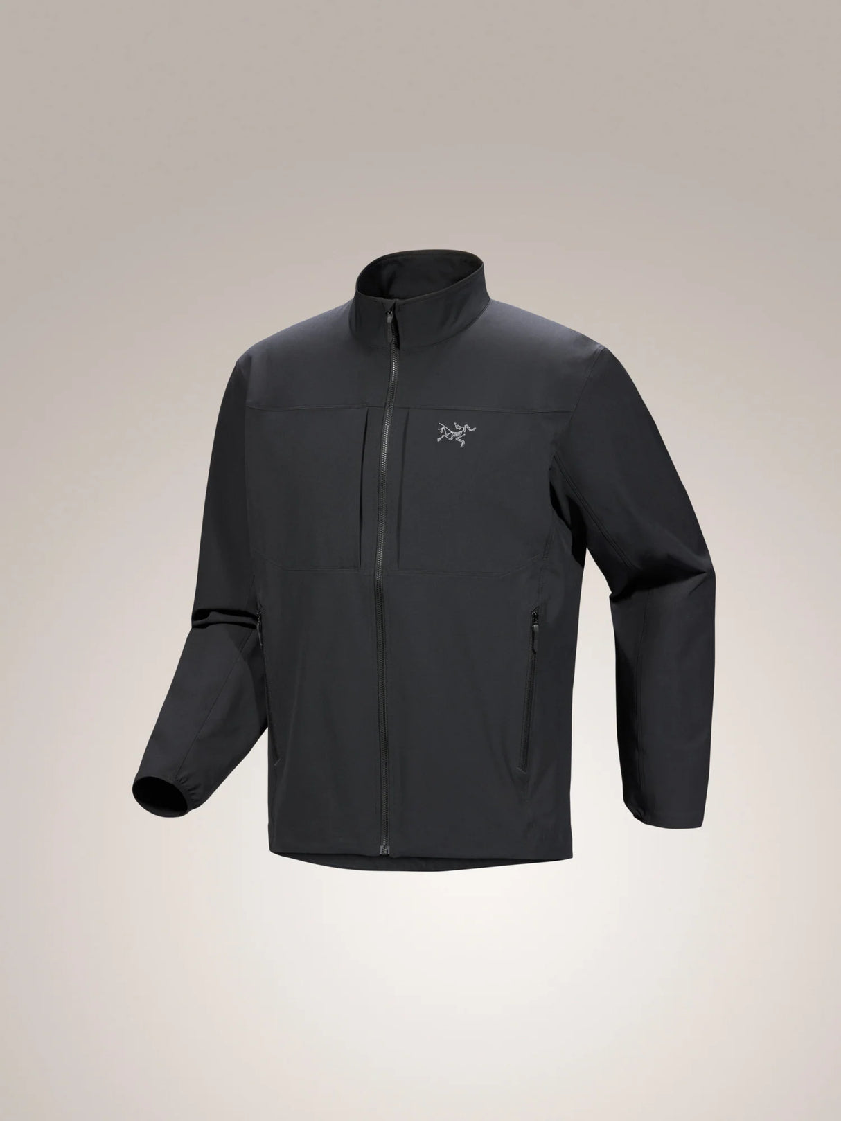 Black jacket with a brand logo on a beige background - Arc'teryx Gamma Jacket (Men's) - Black