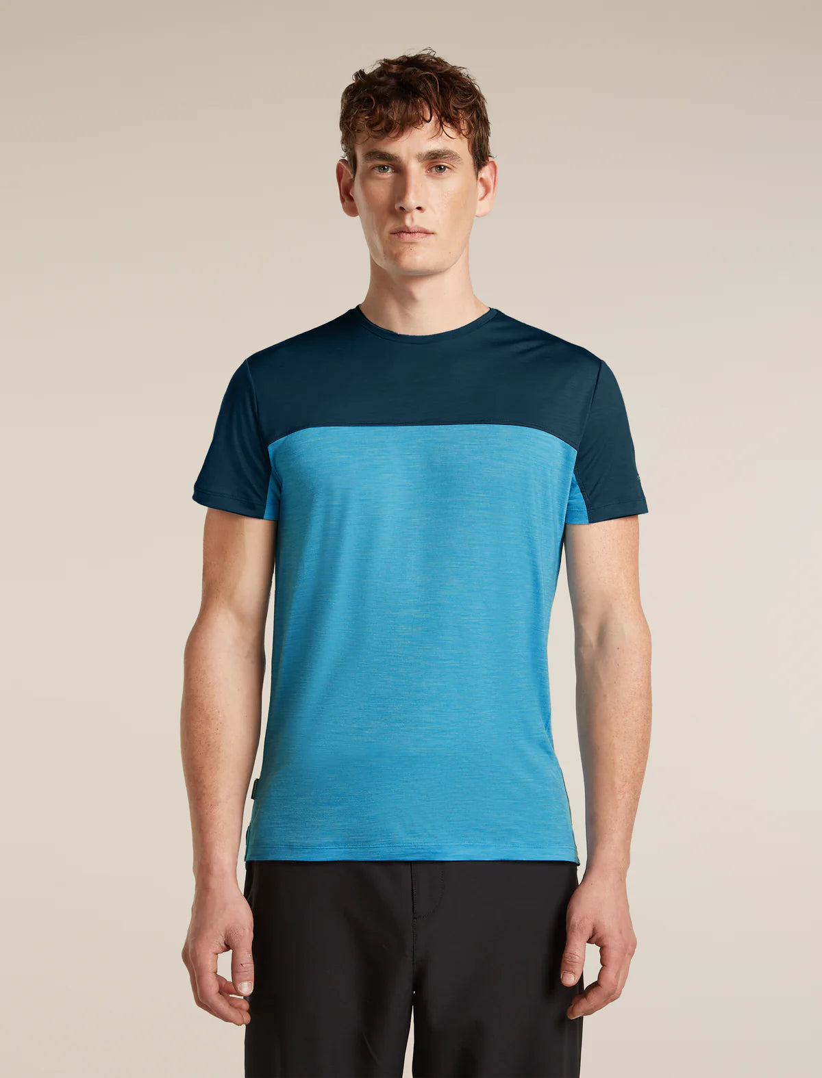 Icebreaker Merino Blend 125 Cool-Lite Sphere Short Sleeve Colour Block T-Shirt (Men's) - Arctic/Atlantis