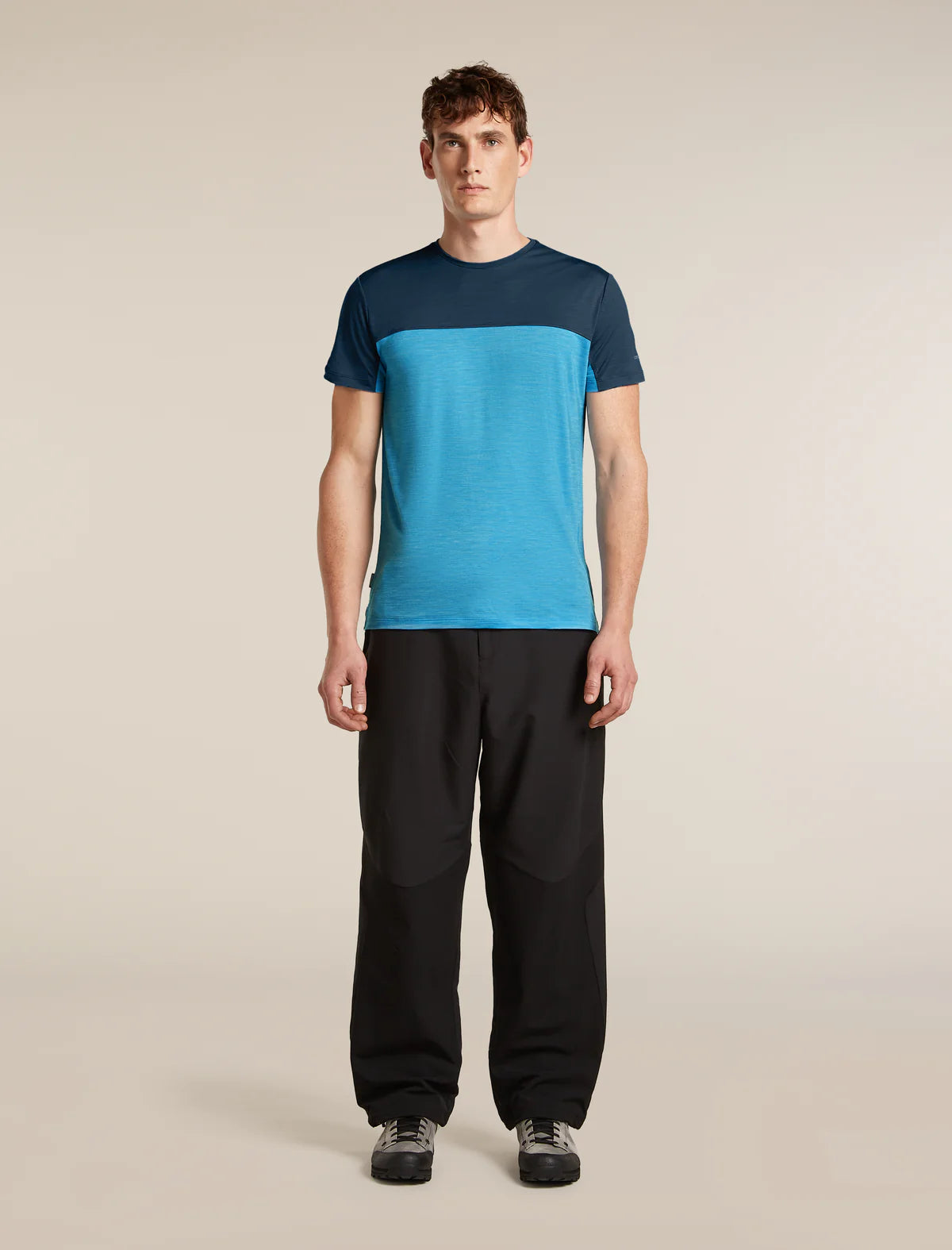 Icebreaker Merino Blend 125 Cool-Lite Sphere Short Sleeve Colour Block T-Shirt (Men's) - Arctic/Atlantis