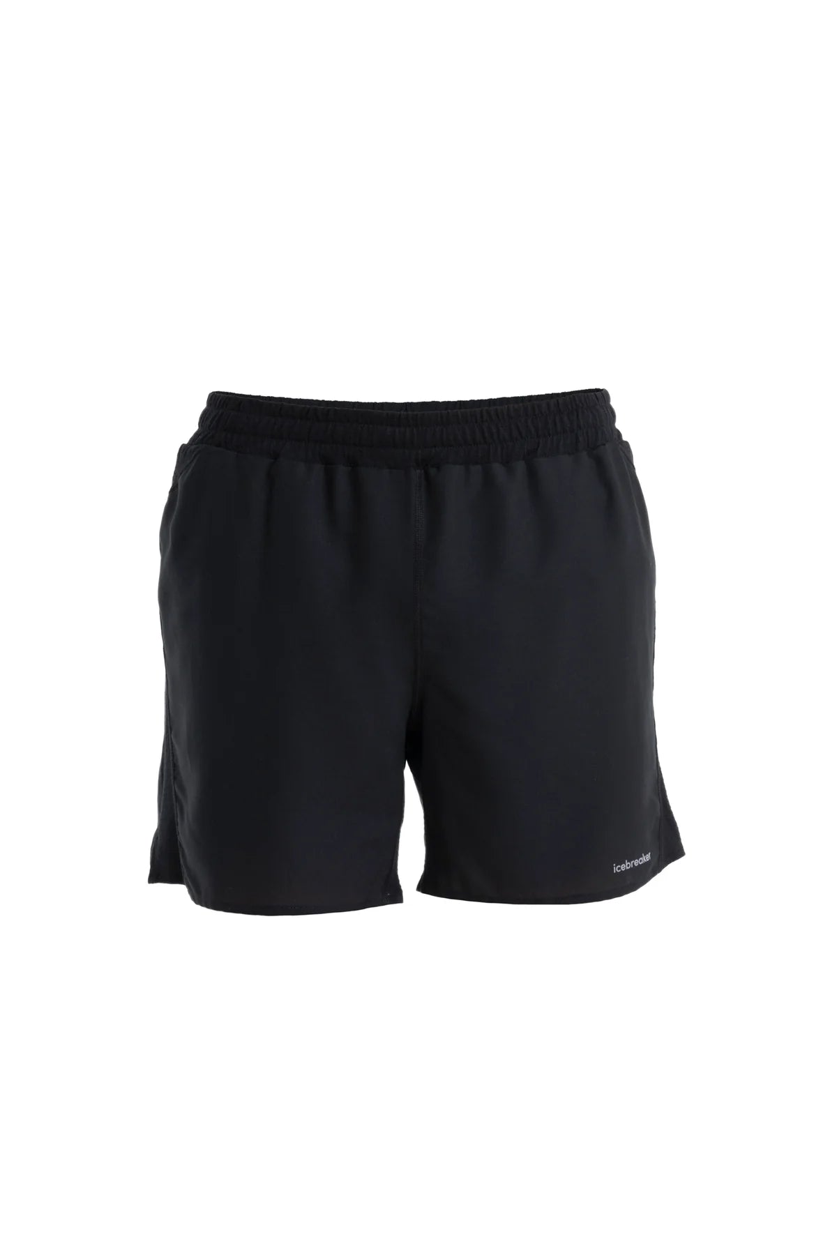 Black athletic shorts with an elastic waistband, shown against a plain white background. - Icebreaker Merino Blend 125 ZoneKnit Speed 6" Shorts (Men's) - Black