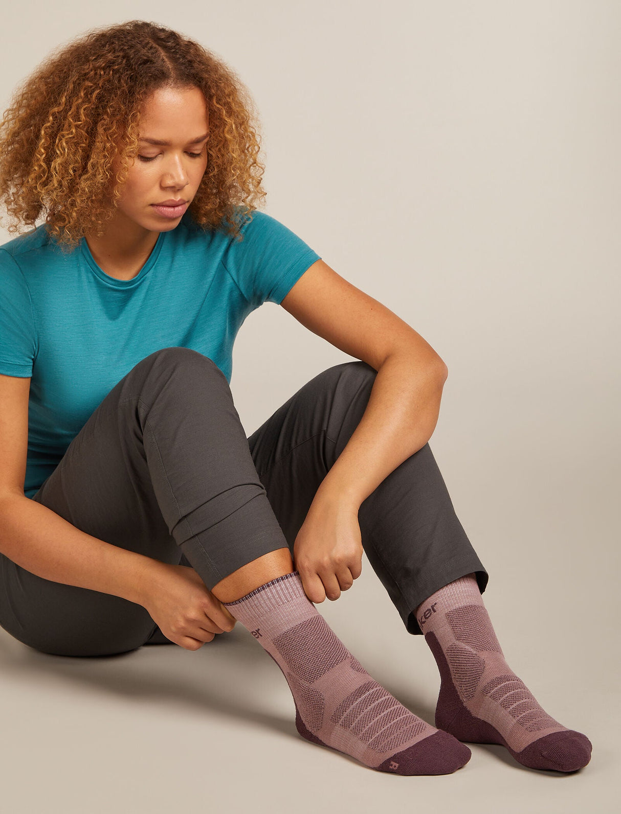 Icebreaker Merino Hike+ Heavy Crew Socks (Women's) - Summit/Java