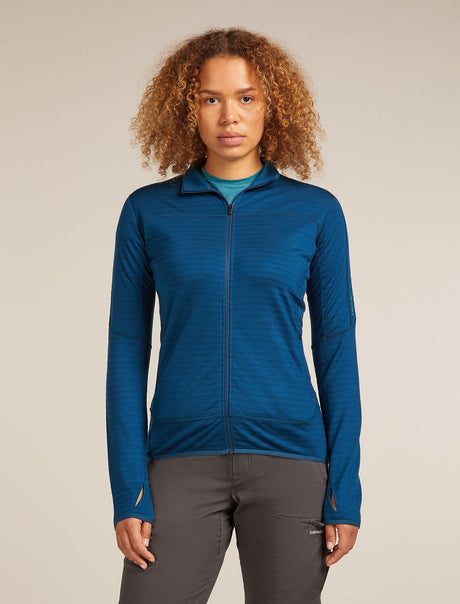 Icebreaker Merino Blend 300 RealFleece™ Descender Long Sleeve Zip Jacket (Women's) Icebreaker