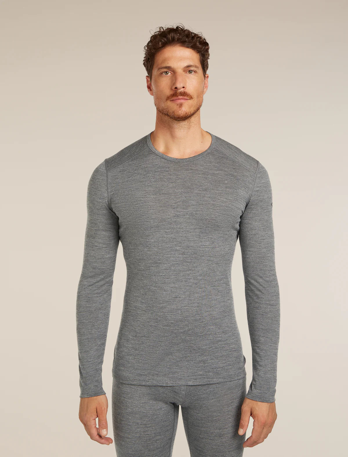 Icebreaker Merino 200 Oasis Long Sleeve Crew Neck Thermal Top (Men's) - Gritstone Heather