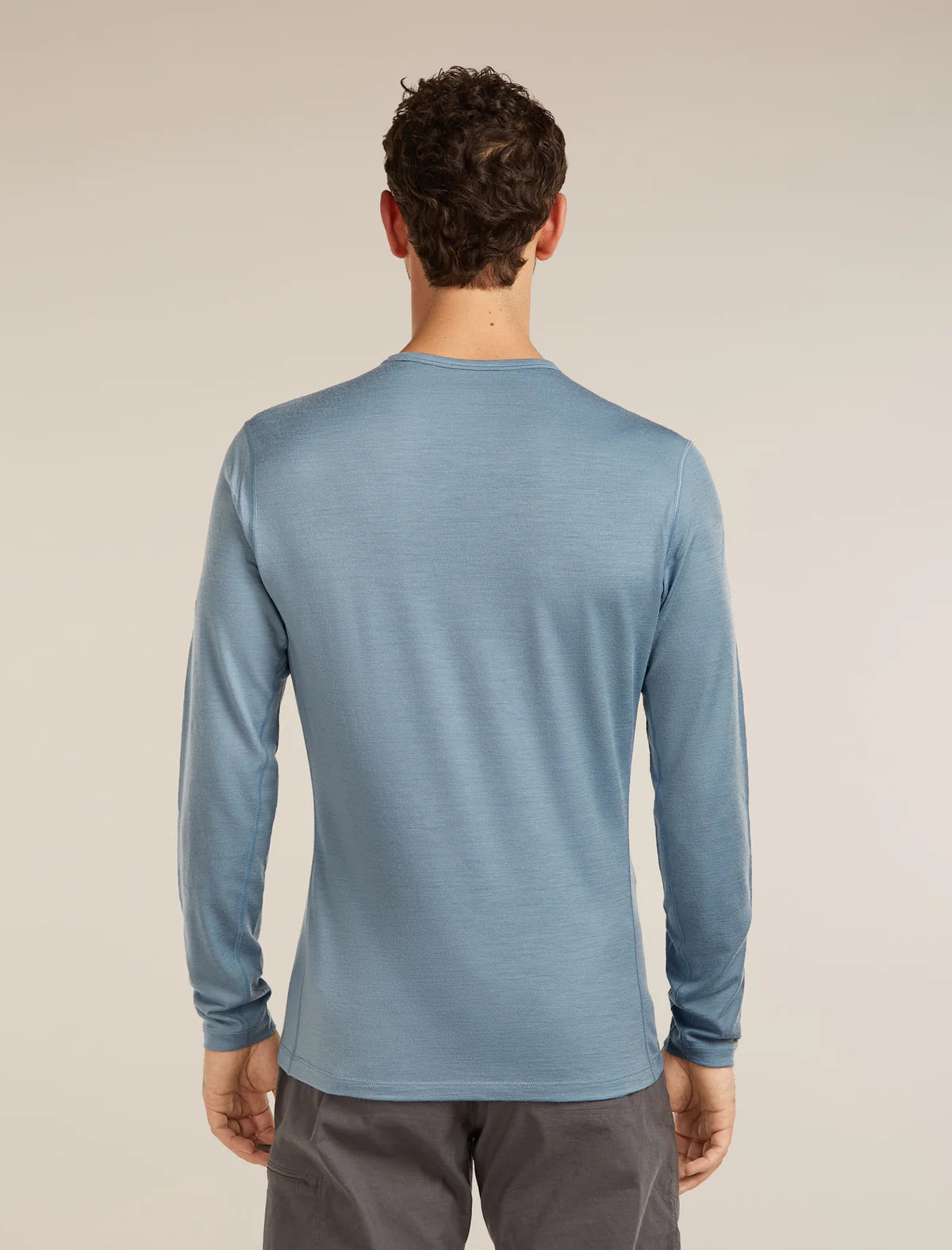 Icebreaker Merino 200 Oasis Long Sleeve Crew Thermal Top (Men's) - Flint Blue