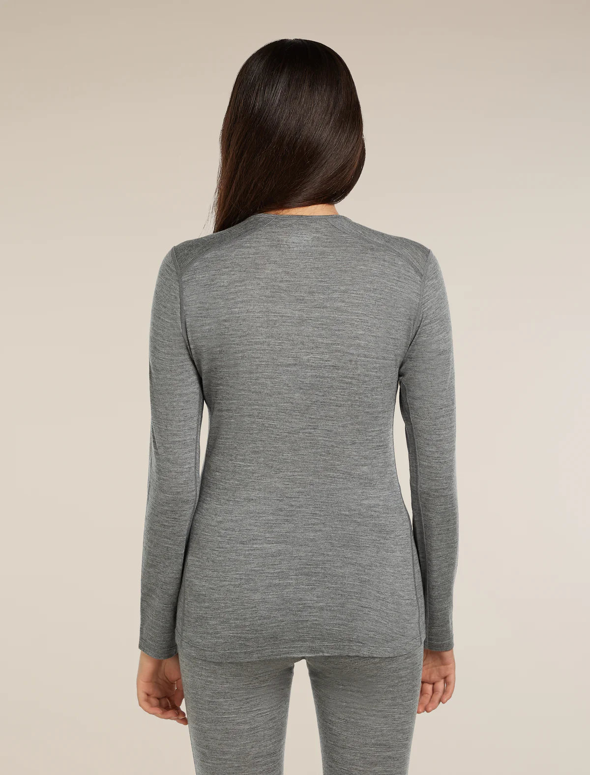 Icebreaker Merino 200 Oasis Long Sleeve Crew Thermal Top (Women's) - Gritstone Heather