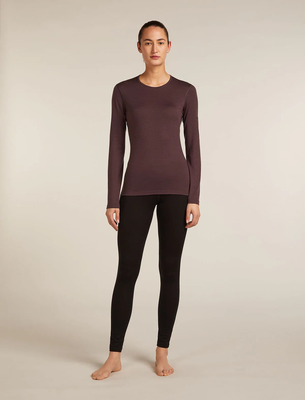 Icebreaker Merino 200 Oasis Long Sleeve Crew Thermal Top (Women's) - Java