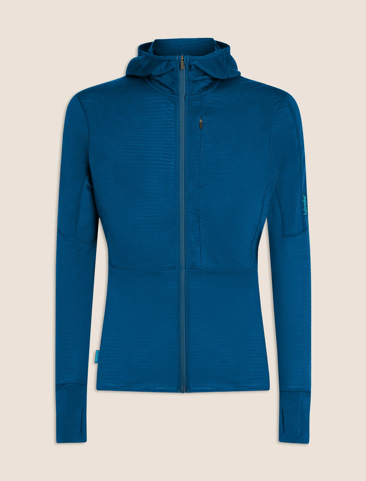 Icebreaker Merino Blend 200 Realfleece Descender Long Sleeve Zip Hoodie (Men's) - Atlantis/Arctic