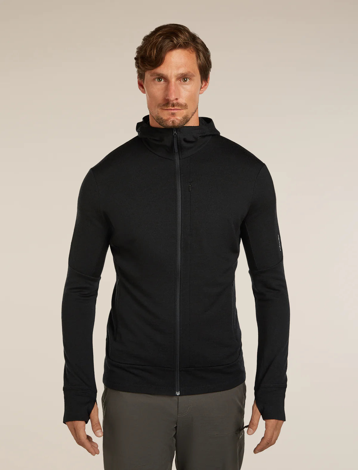 Icebreaker Merino 260 Quantum Long Sleeve Zip Hoodie (Men's) - Black