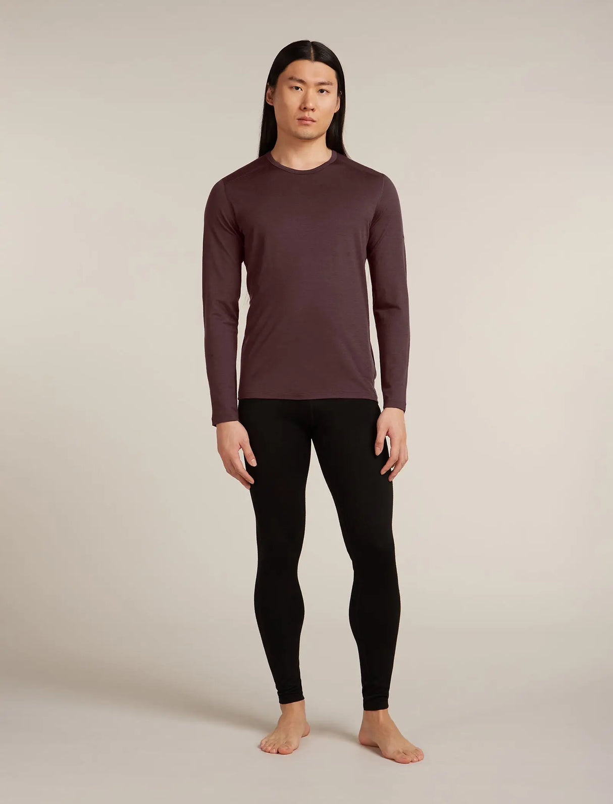 Icebreaker Merino 200 Oasis Long Sleeve Crew Neck Thermal Top (Men's) - Java