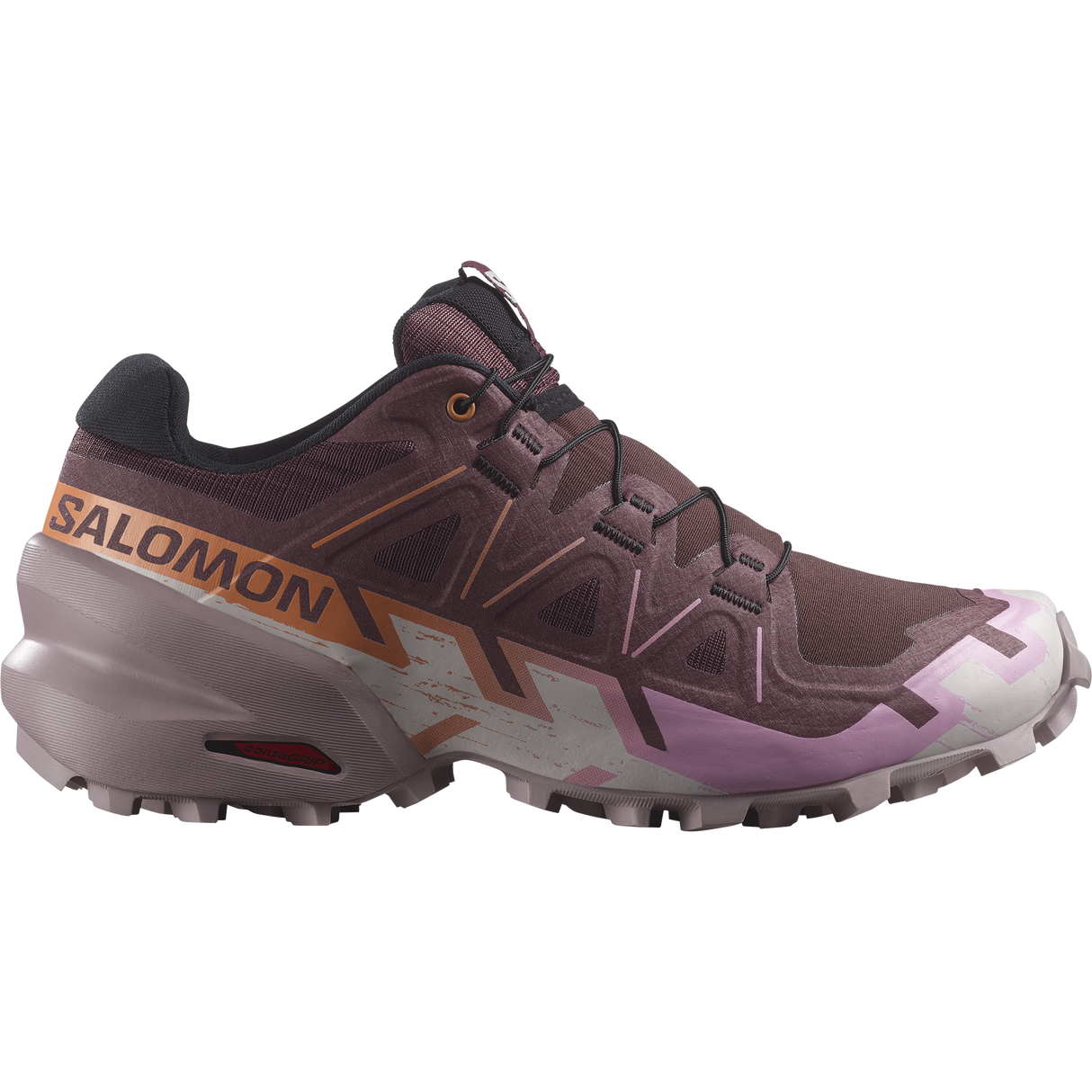 Salomon Speedcross 6 (Women's) - Catawba Grape/Papaya/Deauville Mauve - Pink - Purple - White - Orange