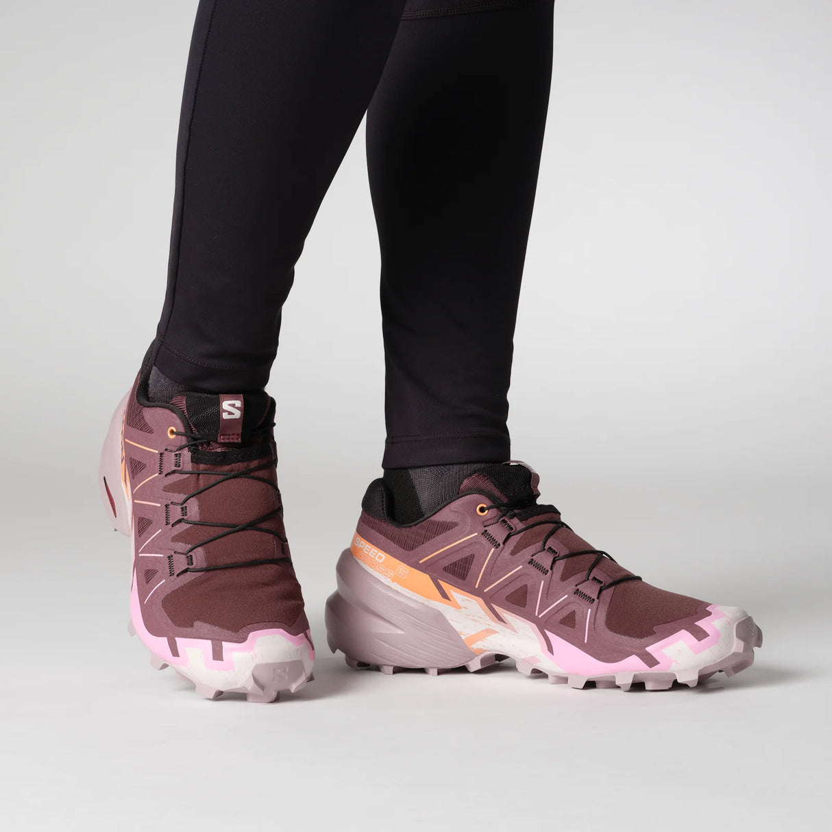 Salomon Speedcross 6 (Women's) - Catawba Grape/Papaya/Deauville Mauve - Pink - Purple - White - Orange