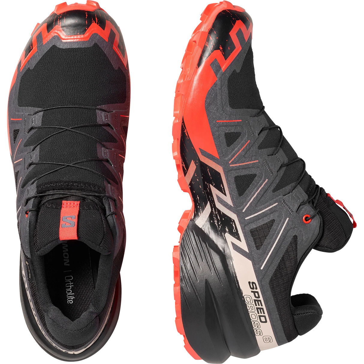 Salomon Speedcross 6 Gore-Tex Shoes (Men's) - Black/Fiery Red/Almond Milk