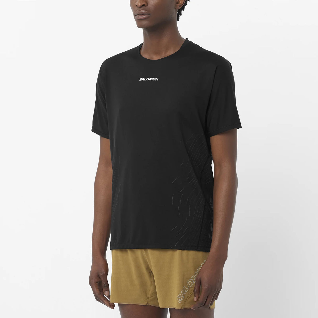 Salomon Sense Aero Short-Sleeve Tee GFX (Men's) - Deep Black/Black Beauty
