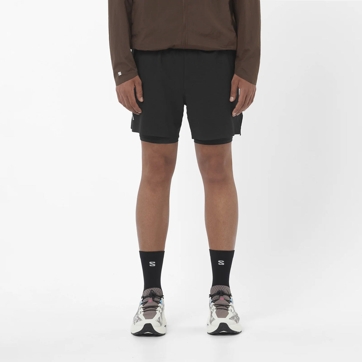 Salomon Sense Aero 2 In 1 5" Trail Shorts (Men's) - Deep Black