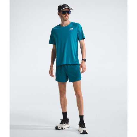 The North Face Summit Series High Trail Run Short Sleeve (Men's) - Sapphire Slate/Blue Moss The North Face