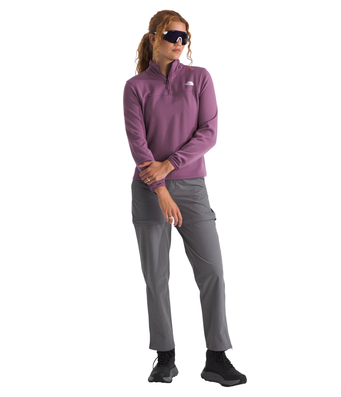 The North Face Cedar Trail Grid Fleece 1/4 Zip Jacket (Women's) - Chroma Purple