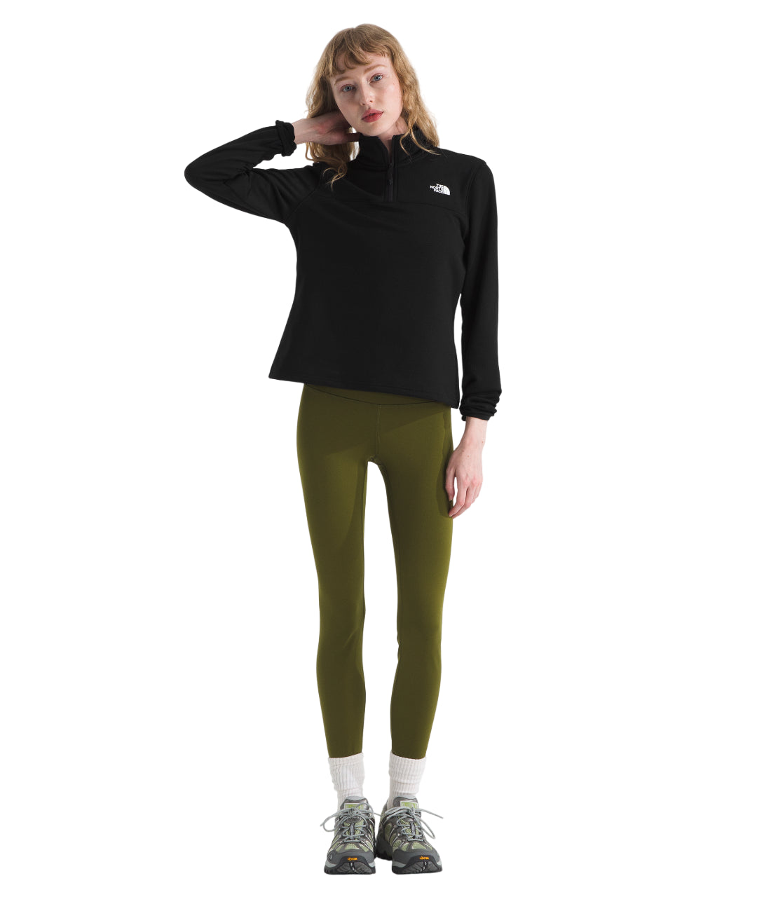 The North Face Cedar Trail Grid Fleece 1/4 Zip Jacket (Women's) - TNF Black