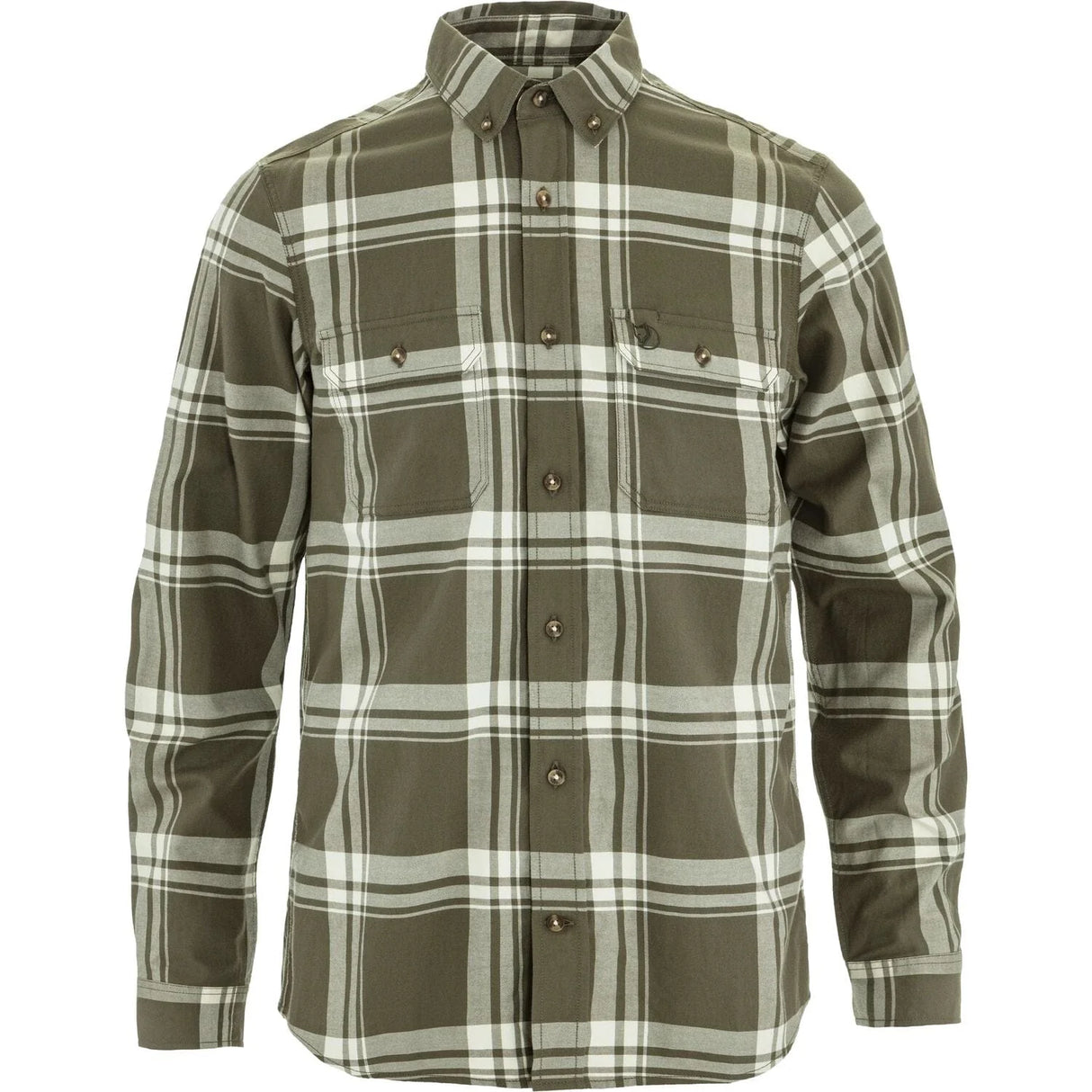 Fjällräven Övik Lite Flannel Shirt (Men's) - Laurel Green/Chalk White