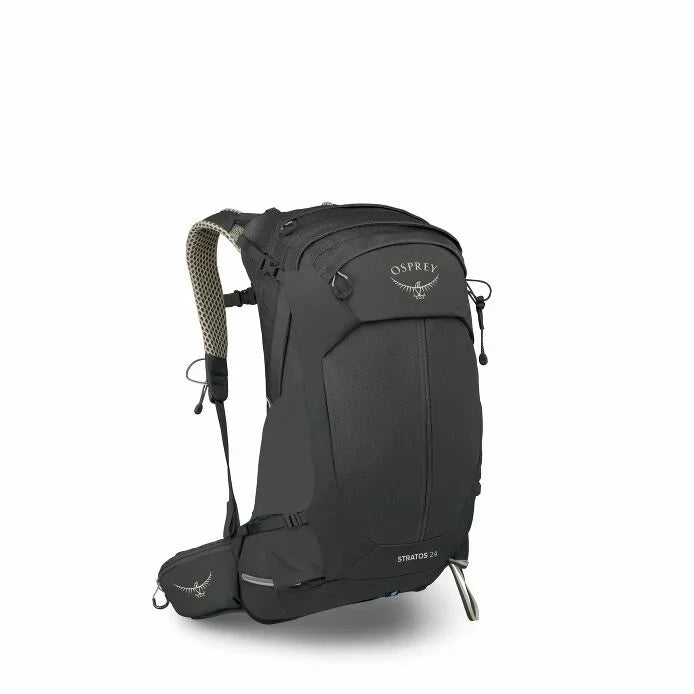 Black Osprey backpack on a white background - Osprey Stratos 24 Backpack (Men's) - Raven Black
