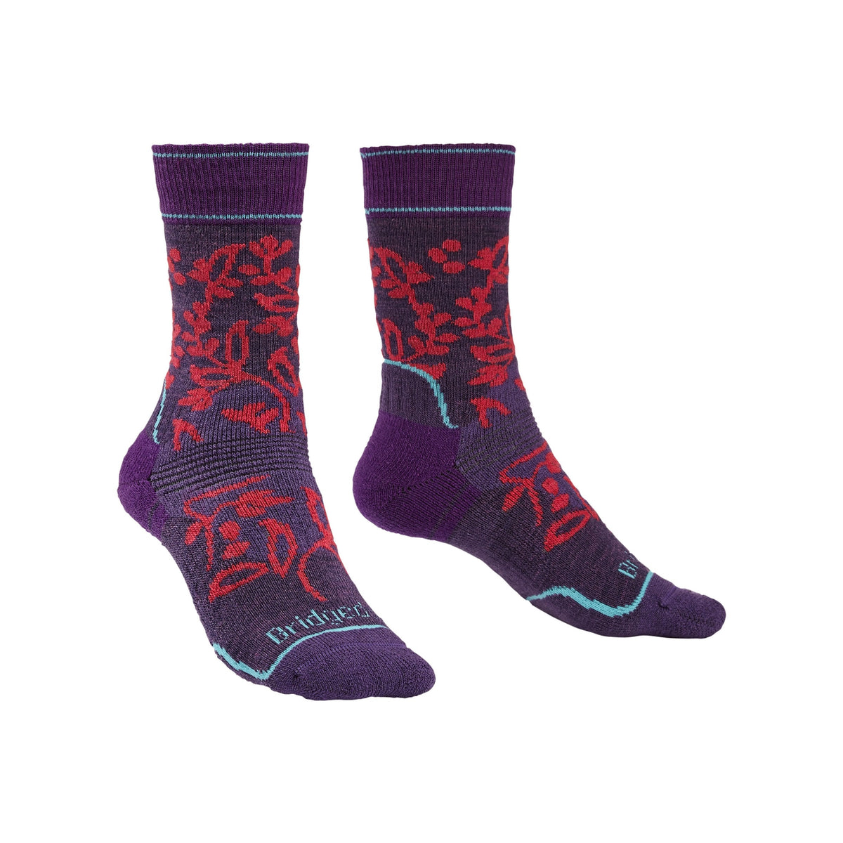 Bridgedale Hike Midweight Performance Boot Socks (Women's) - Pink Pattern - Find Your Feet Australia Hobart Launceston Tasmania
