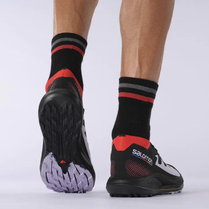 Salomon Pulsar Trail Pro Shoe (Men's) Purple Heather/Poppy Red/Black - Find Your Feet Australia Hobart Launceston Tasmania