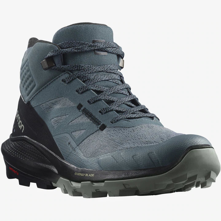 Salomon Outpulse GTX Mid Hiking Boot (Women's) Stormy Weather/Black/Wrought Iron - Find Your Feet Australia Hobart Launceston Tasmania