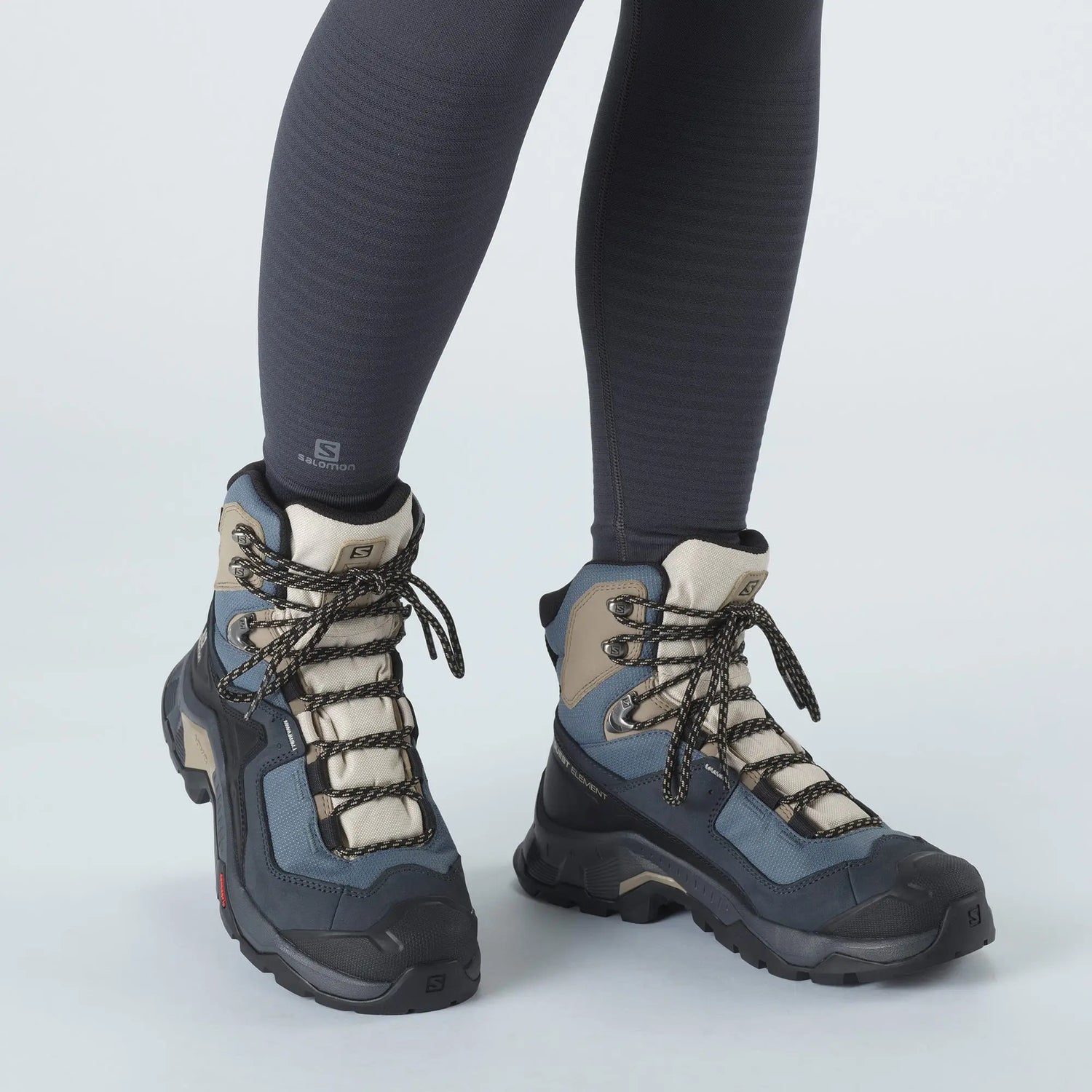 Salomon Quest Element GTX Hiking Boot (Women's) - Ebony/Rainy Day/Stormy Weather Salomon