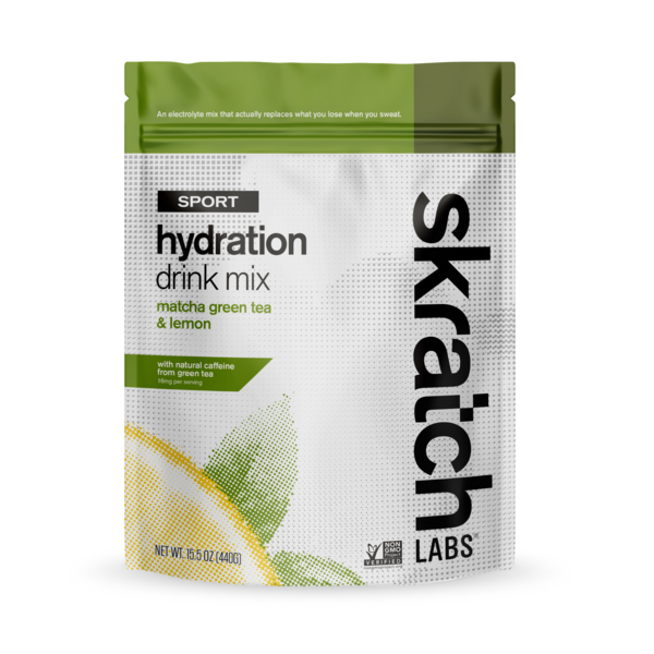 Skratch Labs Sport Hydration Drink Mix Resealable Pouch 440g - Match Green Tea & Lemon - Find Your Feet Australia Hobart Launceston Tasmania