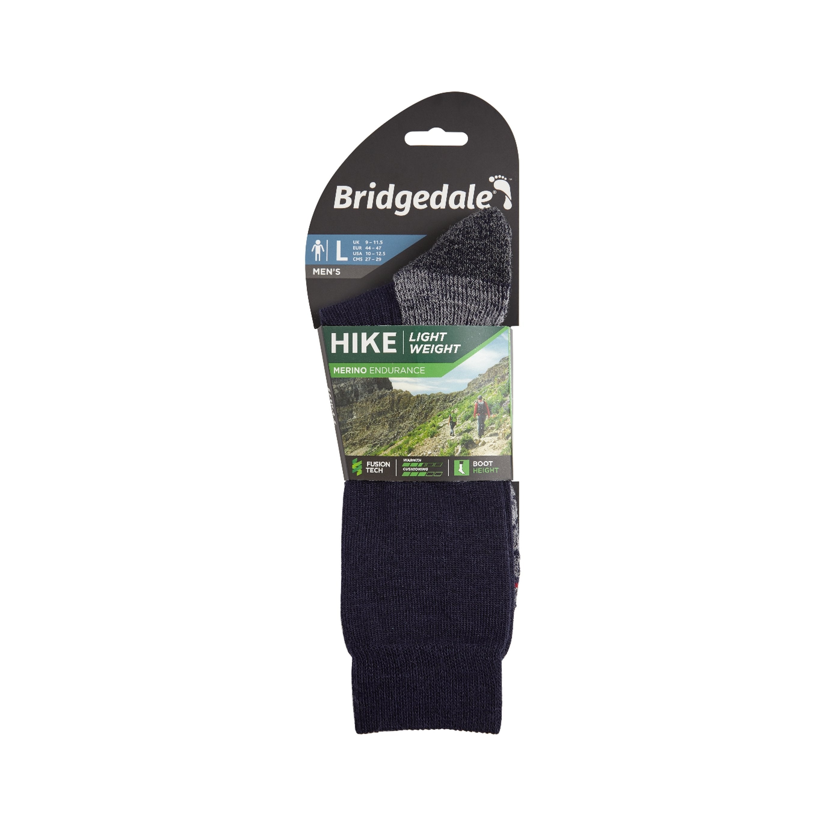 Bridgedale Hike Lightweight Performance Boot Socks (Men's) - Navy Grey - Find Your Feet Australia Hobart Launceston Tasmania